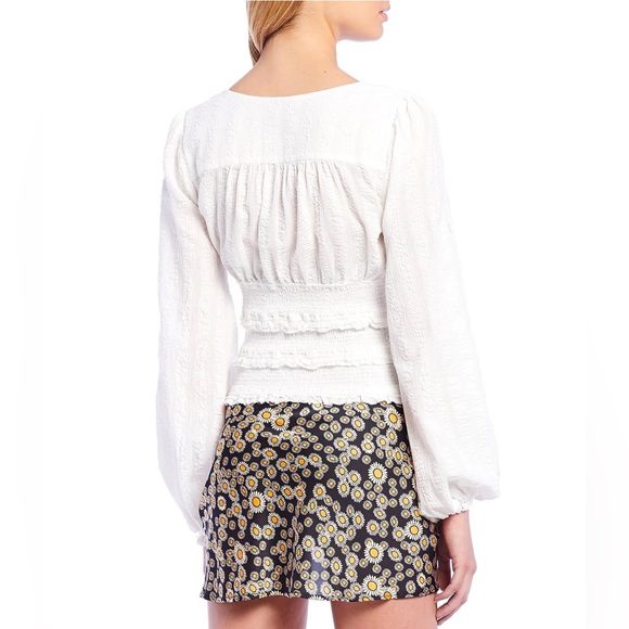 Free People Solid Lolita Coastal Boho Blouse White Size Large - Picture 5 of 16